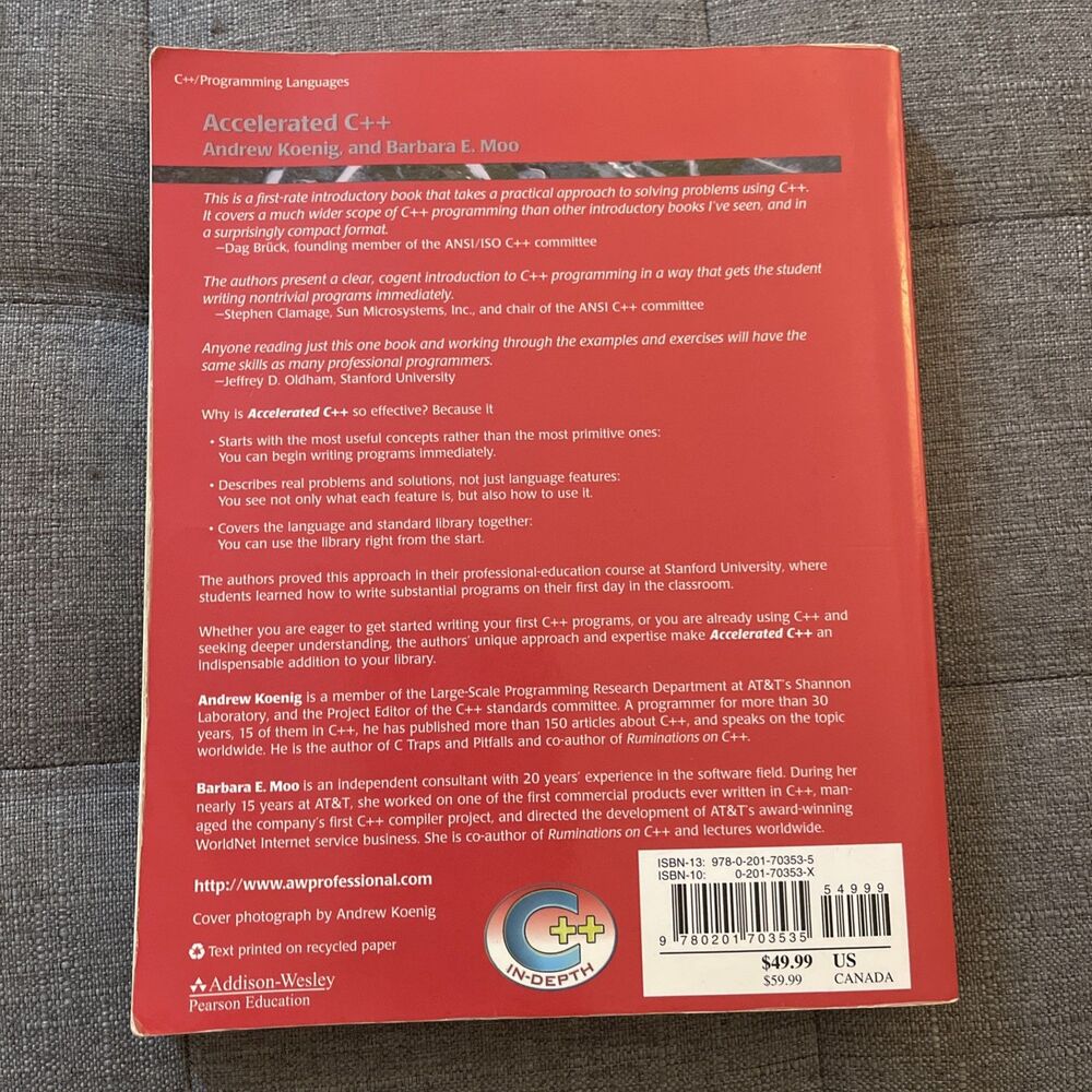 Accelerated C++: Practical Programming by Example - Paperback - GOOD - Picture 2 of 6